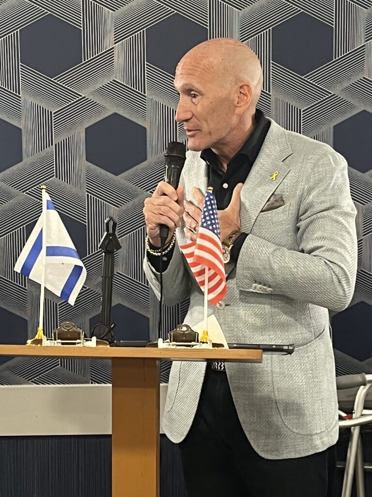 Informative outdoor exhibit panels discussing human rights, democracy, and totalitarianism.